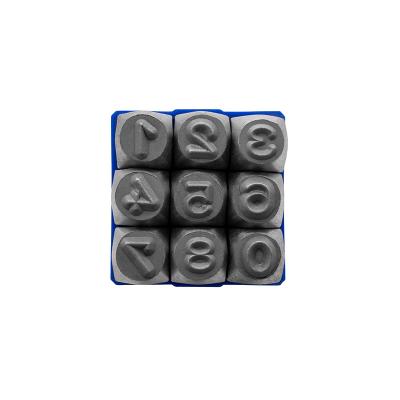 Tal prægestempler (0-9) i sæt 6 mm i plastetui (Low stress)